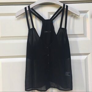 Millau Black Sheer Tank Top